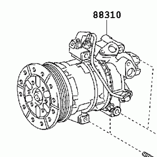 TOYOTA COROLLA NDE150 2007-2009 Compressor Air Conditioning 88310-02470