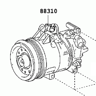 TOYOTA RACTIS SCP100 2009- Compressor Assy Cooler 88310-52511