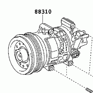 TOYOTA AURIS ZZE150 2007-2008 Compressor Air Conditioning 88310-02540