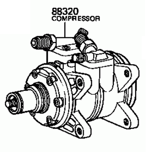 Toyota Starlet KP61 1982-1983 Compressor Assy Cooler 88320-12180