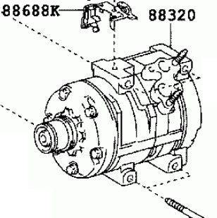 Toyota Sienna MCL2- 2005-2006 Compressor Air Conditioning 88320-08051  88320-08050