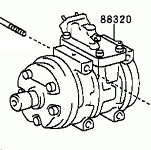 Toyota Hilux RZN142/144/147/149/169 1997- Compressor Assy Cooler 88320-35650