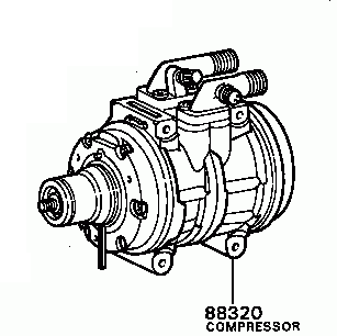 Toyota Cressida GX60/GX61 1982-1984 Compressor Air Conditioning 88320-14400