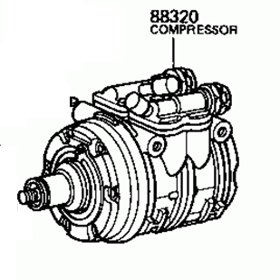 TOYOTA TERCEL AL11 1979-1982 Compressor Air Conditioning 88320-16010