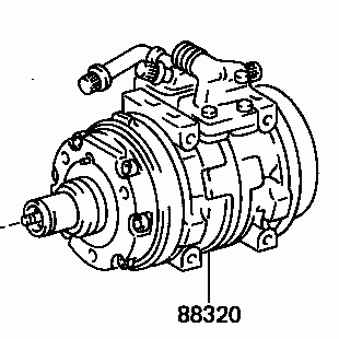 TOYOTA MODEL-F YR21 1988-1990 Compressor Air Conditioning 88320-28150