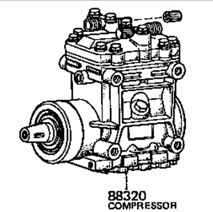 TOYOTA CORONA RT104/114/118 1977-1979 Compressor Air Conditioning 88320-22050