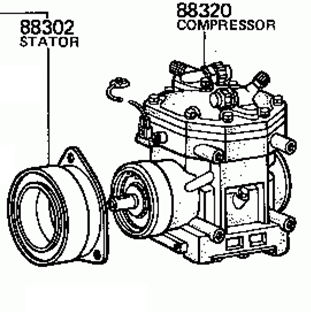TOYOTA COROLLA/TRUENO TE47/51 1978-1979 A/C Compressor 88320-12160