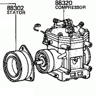 TOYOTA COROLLA/TRUENO TE47/51 1978-1979 Compressor Air Conditioning 88320-12150