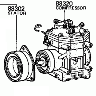 TOYOTA COROLLA/TRUENO KE30/35/36/50 1978-1981 Compressor Assy Cooler 88320-12130