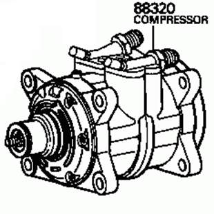 TOYOTA BLIZZARD LD10 1982-1984 Compressor Assy Cooler 88320-87602