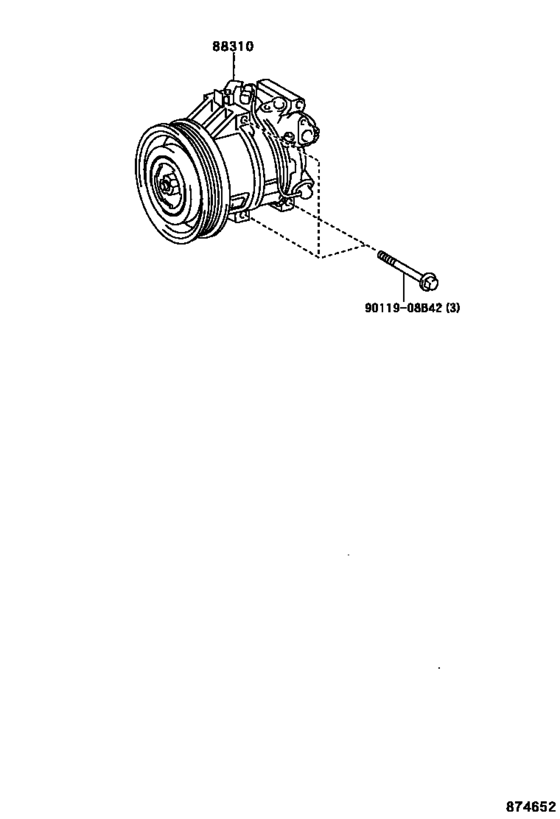 Toyota AC Compressor Assy  8831052300, 88310-52300VITZ  2002—2005    SCP13