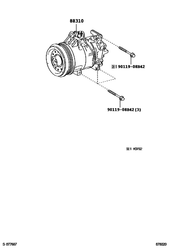 A/C Compressor for vehicle 88310-52511,8831052511BELTA  RACTIS  VTTZ