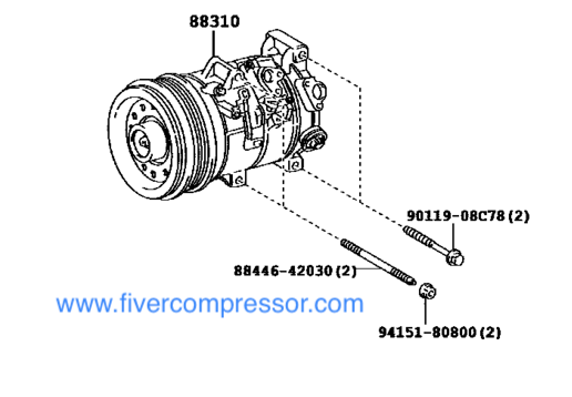 Auto AC Compressor Assy 88310-2B720, 883102B720;        88310-2B721,883102B721PREMIO/ ALLION : NZT260