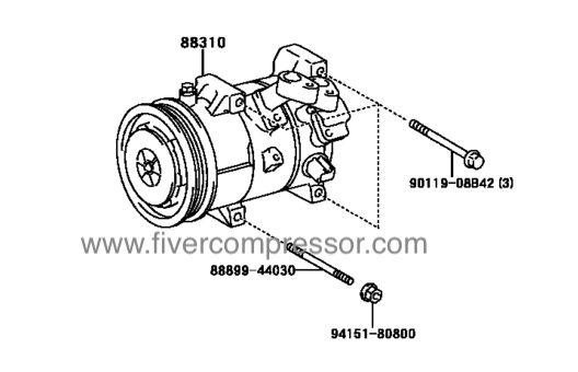 Toyota AC Compressor Assy88310-44230, 8831044230      IPSUM     PICNIC/ AVENSIS/ VERSO