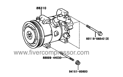 Auto AC Compressor Assy 88310-28570, 8831028570      IPSUM     NOAH/ VOXY/ ESQUIRE     PICNIC/ AVENSIS/ VERSO
