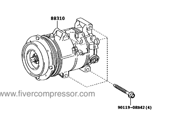 Toyota AC Compressor Assy 88310-33250, 8831033250      CAMRY/ VISTA/ AURION     LEXUS ES     MARK X ZIO