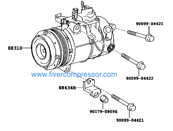Auto AC Compressor Assy88310-3A450, 883103A450; 88310-3A451,883103A451CROWN/ MAJESTA