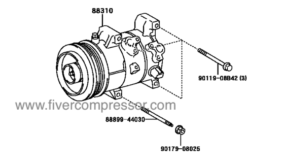 Auto AC Compressor Assy 88310-28500, 8831028500;88310-28501,8831028501ESTIMA/ EMINA/ LUCIDA 