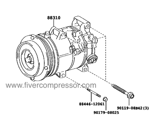 A/C Compressor for vehicle 88310-28610, 8831028610  ALPHARD/ VELLFIRE   ESTIMA/ EMINA/ LUCIDA    PREVIA/ TARAGO