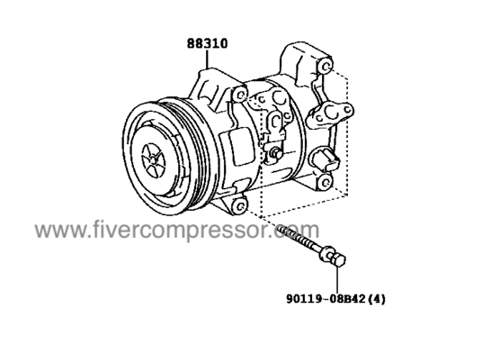 Auto AC Compressor Assy 88310-42220 8831042220 RAV4 VANGUARD