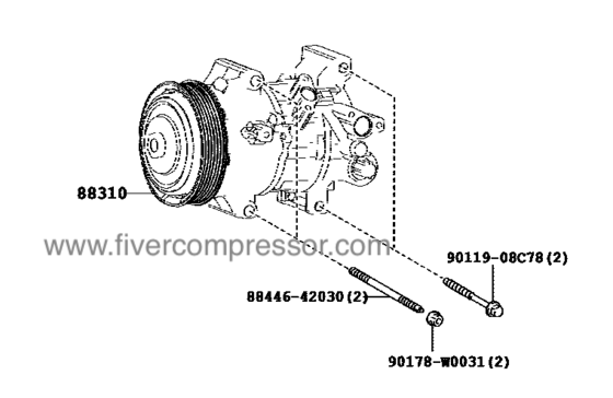 Compressor Assembly with WP  88310-05140  8831005140    AVENSIS   VERSO