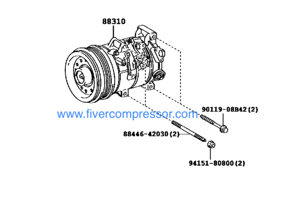 Auto AC Compressor Assy 88310-02450, 8831002450 COROLLA 