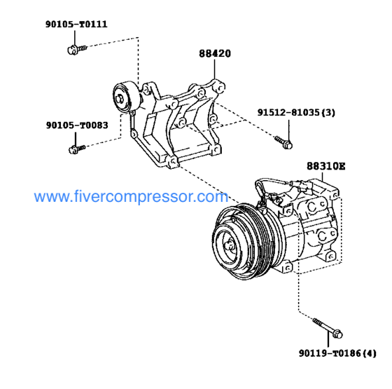 Toyota AC Compressor Assy88310-0K120, 883100K120;88310-0K123, 883100K123;88310-0K121,883100K121HILUX/4RUNNER TRUCK