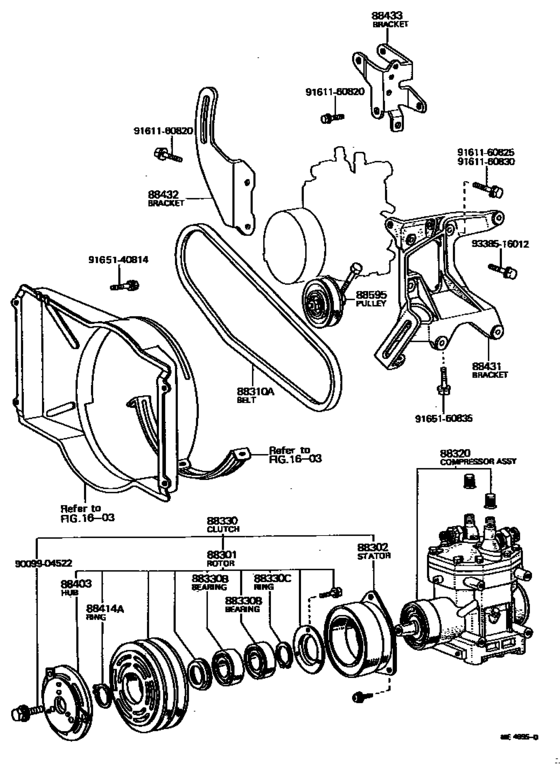 Toyota AC Compressor Assy 88410-12022, 8841012022      CARINA     COROLLA     CORONA     LAND CRUISER     PUBLICA