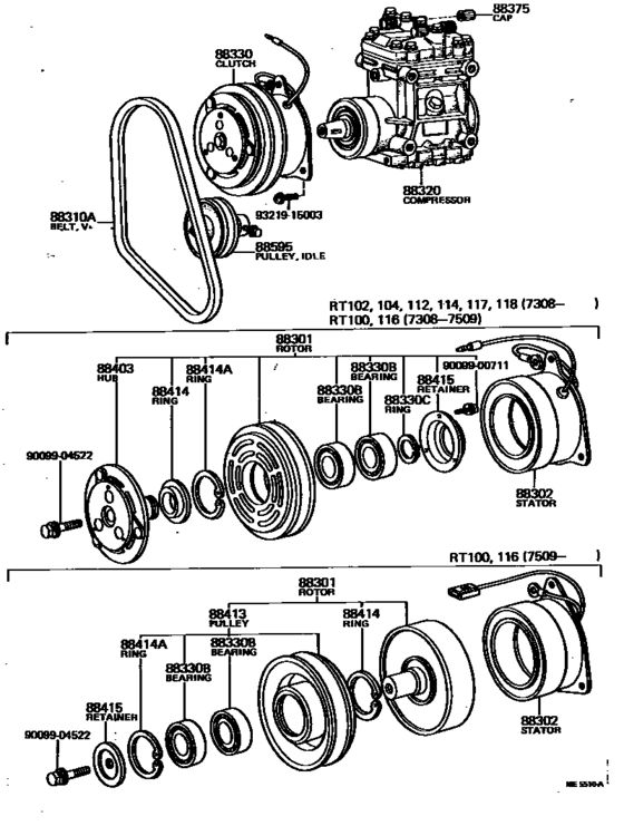 A/C Compressor for vehicle 88310-20260;88320-22040, 8832022040 DYNA/ TOYOACE