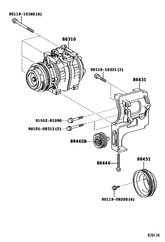 Toyota AC Compressor Assy88310-36891, 8831036891 COASTER 