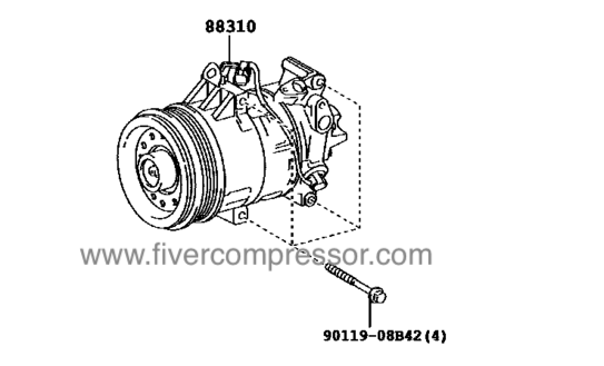Compresseur de climatisation pour véhicule 88310-06420, 8831006420CAMRY/ VISTA/ AURION