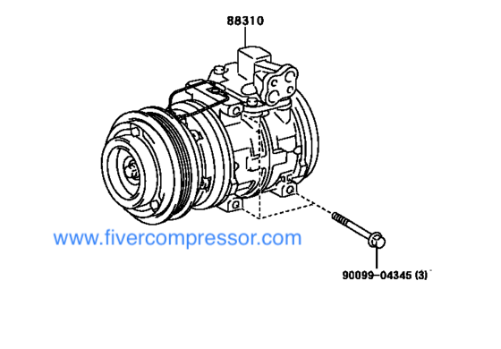 Compressor Assembly with WP 88310-02230, 8831002230 COROLLA