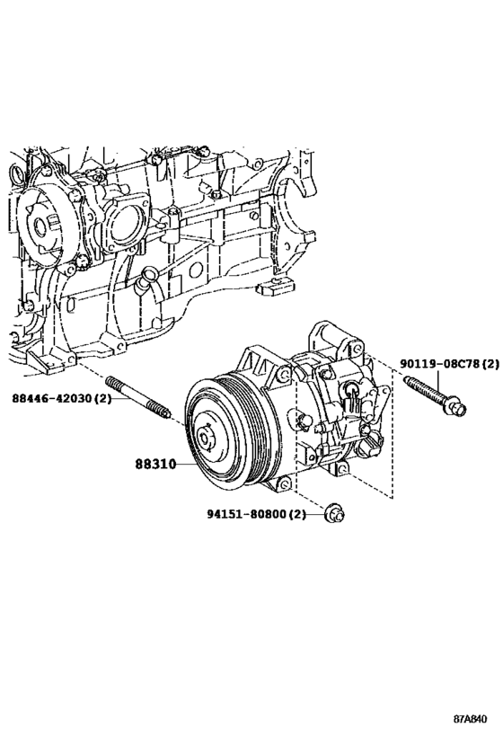 Compresseur de climatisation pour véhicule88310-68030, 8831068030;                    88310-68032, 8831068032;88310-68031, 8831068031 WISH