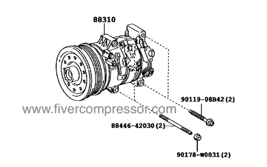 Compresor de aire acondionado 88310-05130, 8831005130 AVENSIS