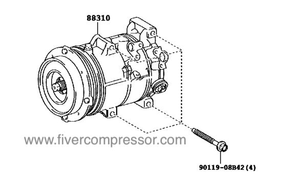 Toyota AC Compressor Assy 88310-06380, 8831006380CAMRY/ VISTA/ AURION