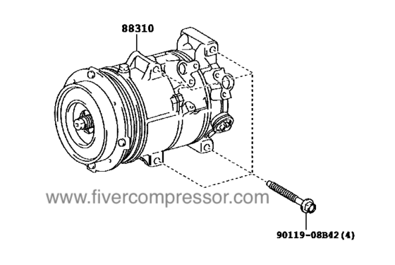 Compresor de aire acondionado88310-06320, 8831006320CAMRY/ VISTA/ AURION