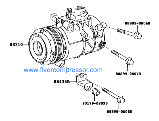 Compresseur de climatisation pour véhicule 88310-0N020, 883100N020CROWN/ MAJESTA