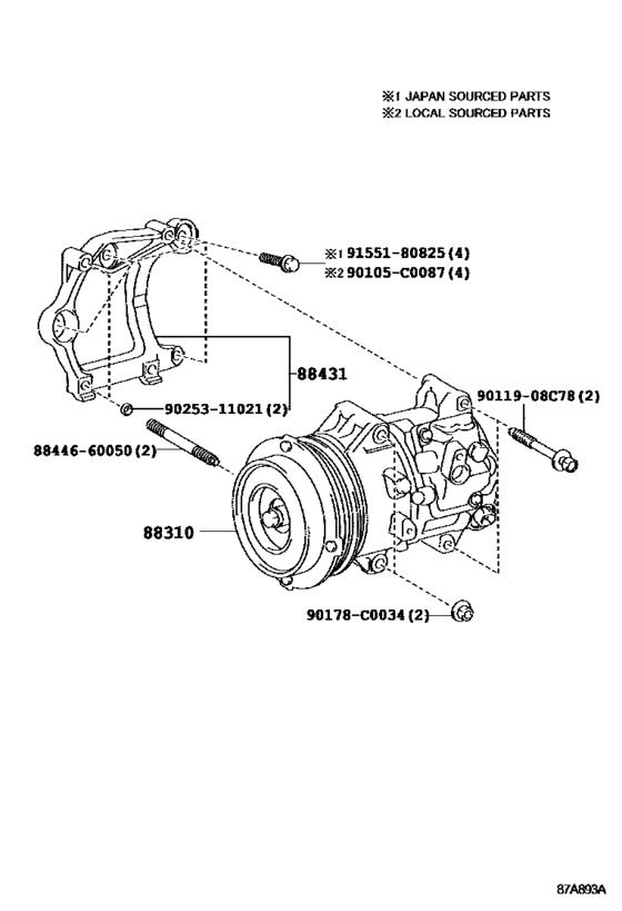 Toyota AC Compressor Assy 88310-0E050, 883100E050;88310-0E060, 883100E060 HIGHLANDER/ KLUGER