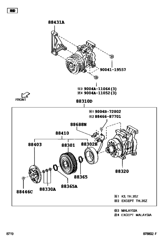 A/C Compressor88310-BZ020, 88310BZ020 AVANZA