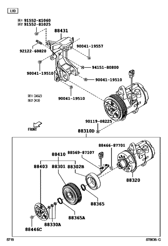A/C Compressor for vehicle 88310-BZ130, 88310BZ130 AVANZA