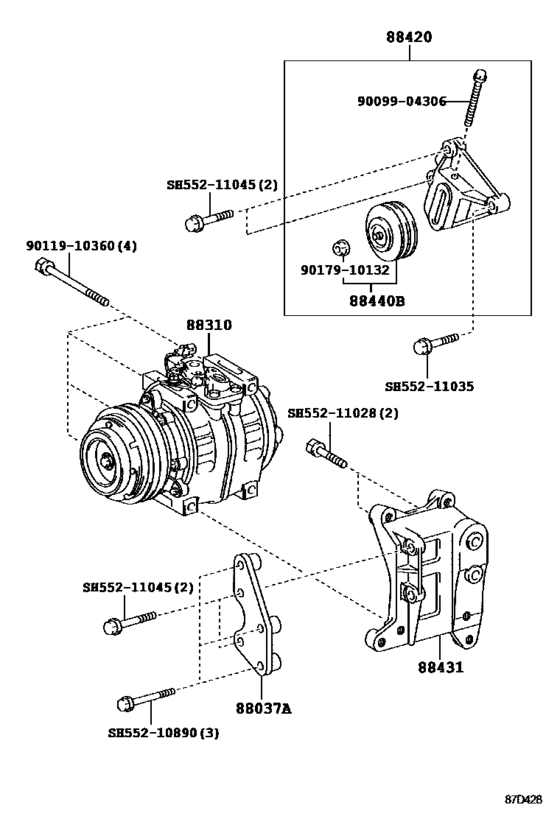 Compresor de aire acondionado 88310-36A10, 8831036A10 COASTER