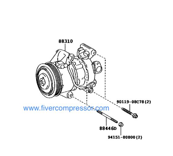 A/C Compressor 88310-1A840, 883101A840; 88310-1A841, 883101A841   AURIS/ COROLLA    COROLLA AXIO/ FIELDER