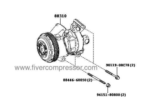 Compresseur de climatisation pour véhicule 88310-1A890, 883101A890      AURIS/ COROLLA    COROLLA RUMION