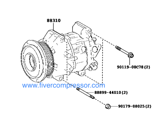 Toyota AC Compressor Assy 88310-24180, 8831024180     LEXUS GS    LEXUS RC