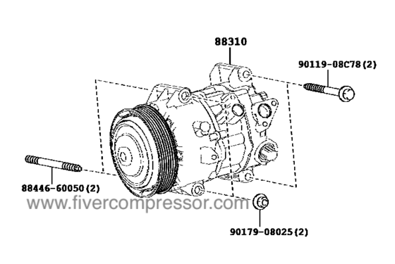 Auto AC Compressor Assy 88310-28650, 8831028650；88310-28651, 8831028651 NOAH  VOXY  ESQUIRE 