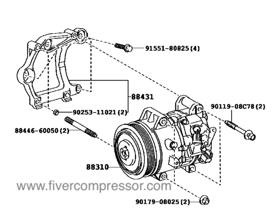 A/C Compressor 88310-48261, 8831048261;88310-48263, 8831048263;88310-48262, 8831048262 LEXUS RX