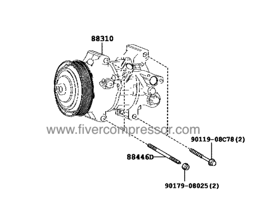 Auto AC Compressor Assy 88310-48300, 8831048300    HARRIER     LEXUS NX