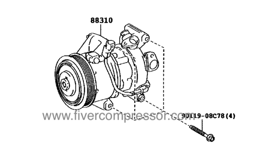 A/C Compressor for vehicle 88310-52730, 8831052730PROBOX/ SUCCEED RACTIS VERSO VITZ YARIS/ ECHO/ VIOS/ LIMO