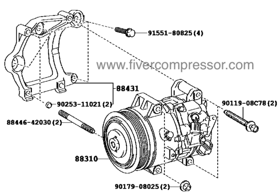 Compresseur de climatisation pour véhicule 88310-42333  8831042333 CAMRY  VISTA  AURION LEXUS ES RAV4 VANGUARD