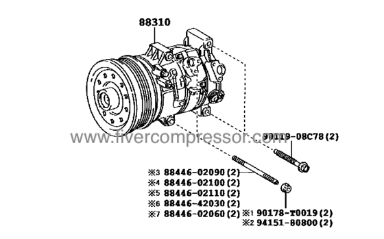A/C Compressor 88310-02730, 8831002730COROLLA ALTIS